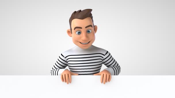 Fun Breton Cartoon Casual Character — Stock Video