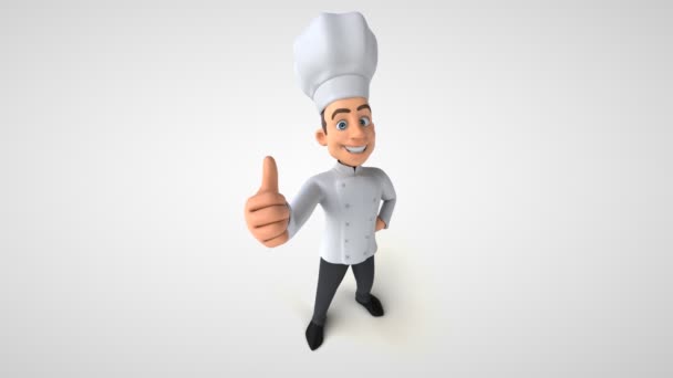 Divertido Personaje Chef Con Pulgar Hacia Arriba Animación — Vídeo de stock