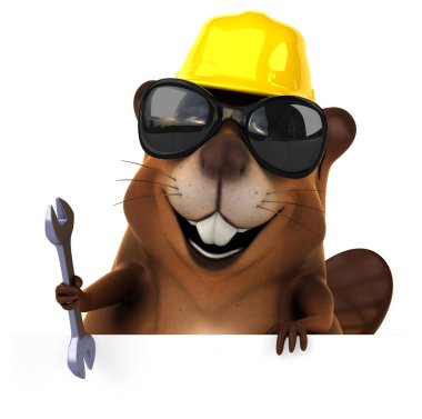 Eğlenceli kunduz çizgi film karakteri 