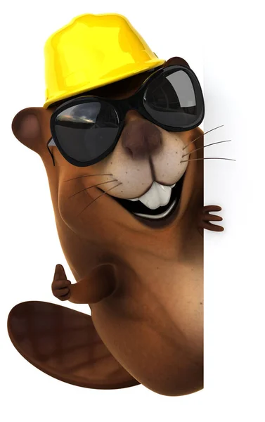 Fun Beaver Cartoon Character — Stock Photo, Image