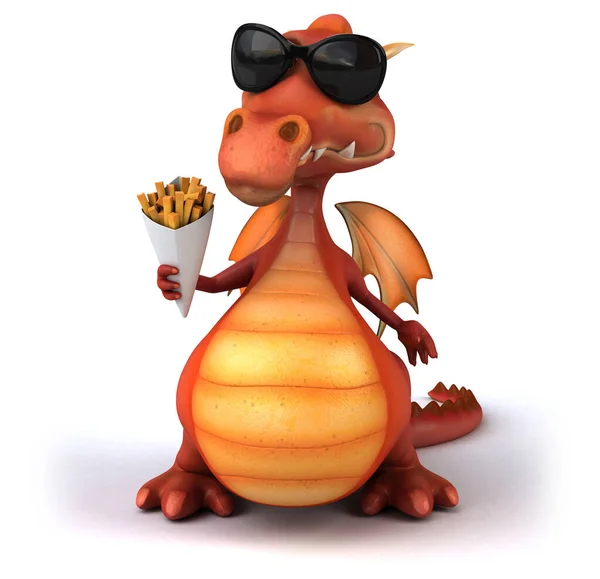 Fun Dragon Cartoon Character — Stock Photo, Image