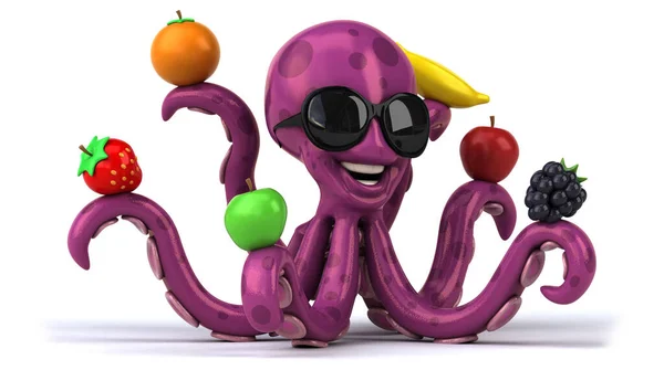 Zábavná Chobotnice Ovocem — Stock fotografie