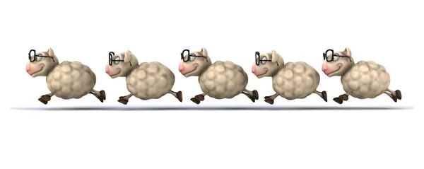 Fun Sheep Cartoon Characters — Stock Photo, Image