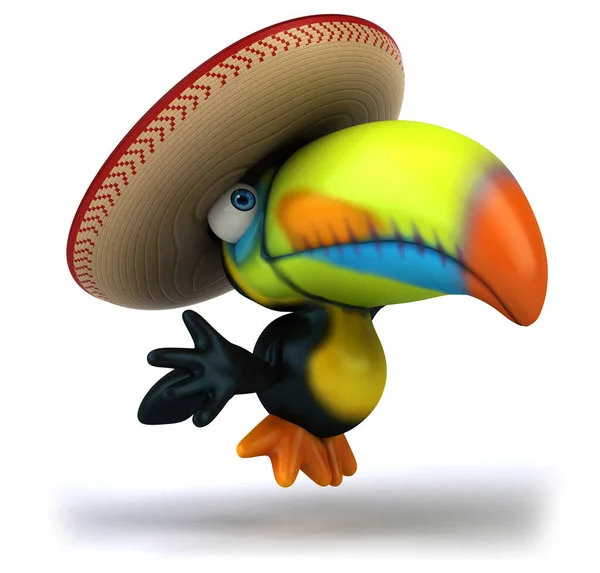 솜브레로 모자에 큰부리새 — 스톡 사진