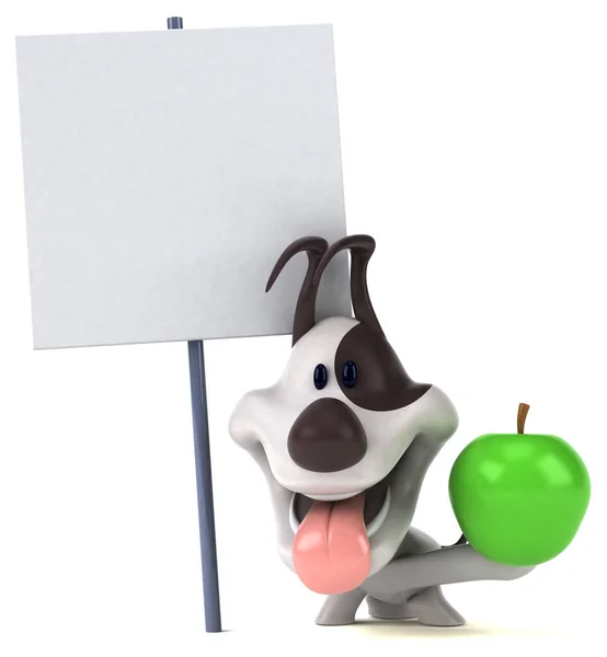 Fun Dog Apple Illustration — Stock Photo, Image