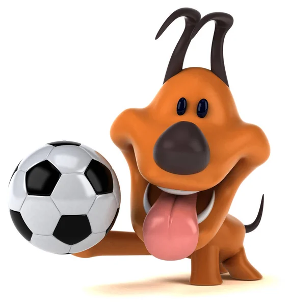 Fun Hund Mit Ball Illustration — Stockfoto