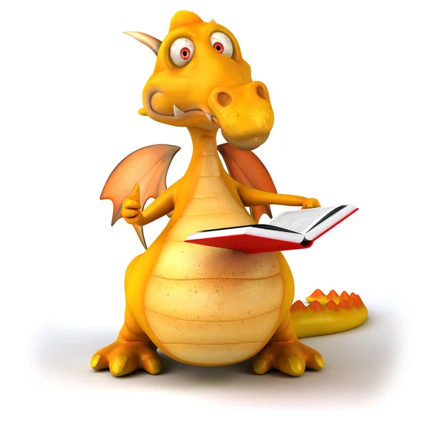 Fun Dragon Books Illustration — Stock Photo, Image