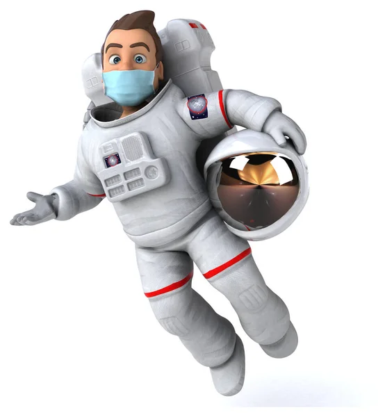 Illusztráció Egy Rajzfilm Karakter Űrhajós Egy Maszk — Stock Fotó