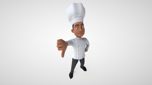 Personagem Chef Divertido Com Polegar Para Baixo Animação — Vídeo de Stock
