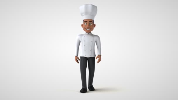 Fun Chef Character Walking Animasi — Stok Video