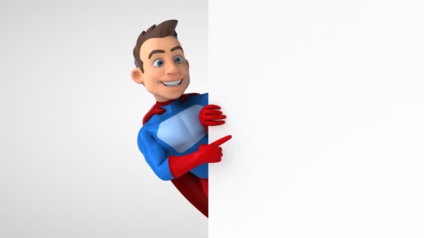 Animação Super Herói Personagem Desenhos Animados — Vídeo de Stock