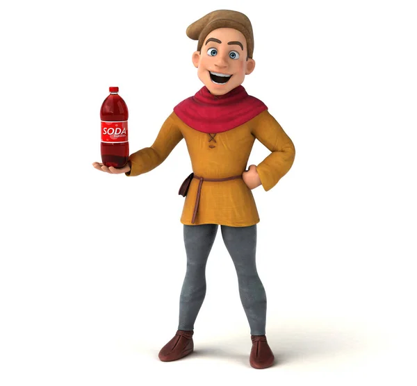 Illustration Einer Mittelalterlichen Historischen Figur Mit Soda — Stockfoto