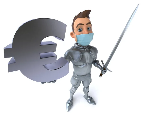 Illustration Cartoon Character Mask Euro — Stock Photo, Image