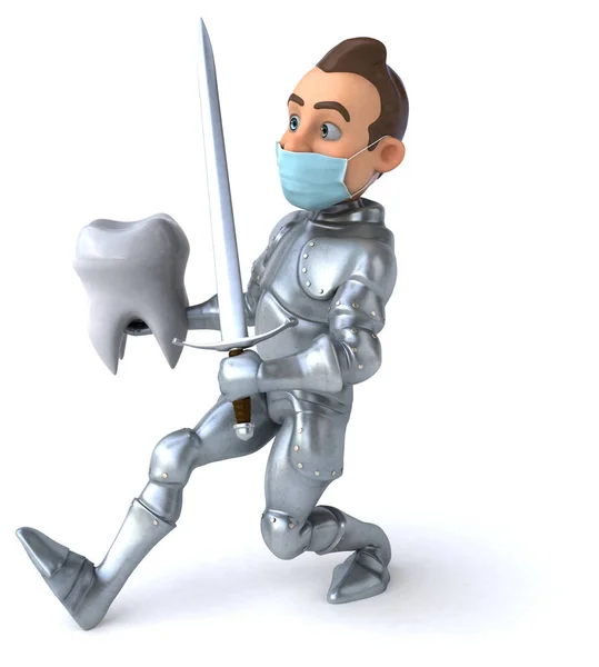 Illustration Cartoon Character Knight Mask — Stock Photo, Image