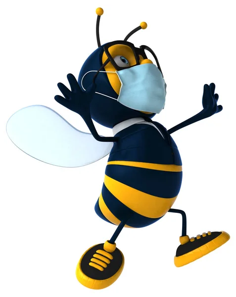 Illustration Cartoon Bee Businessman Mask — Stock Photo, Image