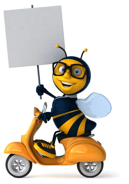 Ilustrace Obchodní Včely Skútru — Stock fotografie