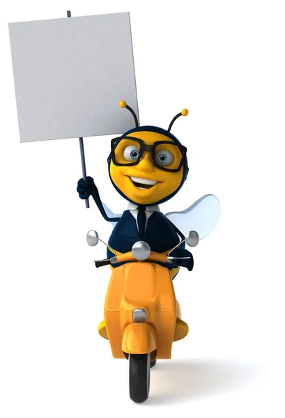 Illustration Une Abeille Affaires Sur Scooter — Photo