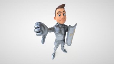 Baş parmağı aşağıda komik çizgi film kahramanı - 3 boyutlu animasyon 