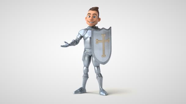 Cavaleiro Divertido Personagem Desenho Animado Animação — Vídeo de Stock