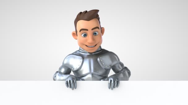 Fun Cartoon Figur Ritter Mit Karte Animation — Stockvideo