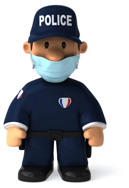 Illustratie Van Een Cartoon Politieagent Met Een Masker — Stockfoto
