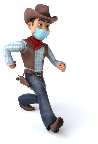 Illustration Cartoon Character Cowboy Mask — Stock Photo, Image