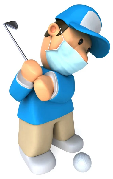 Illustration Cartoon Golfer Mask — Stock Photo, Image