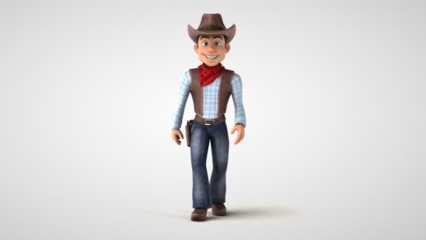 Zabawa Cowboy Walking Animacja — Wideo stockowe