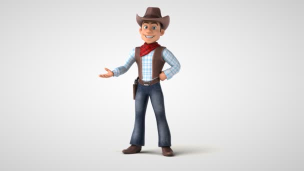 Fun Cowboy Анимация — стоковое видео