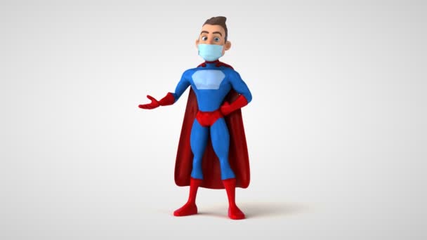 Animação Super Herói Personagem Desenhos Animados — Vídeo de Stock