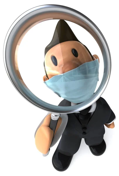 Illustratie Van Een Cartoon Karakter Zakenman Met Een Masker — Stockfoto