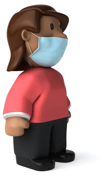 Illustration Woman Cartoon Character Mask — Stock Photo, Image