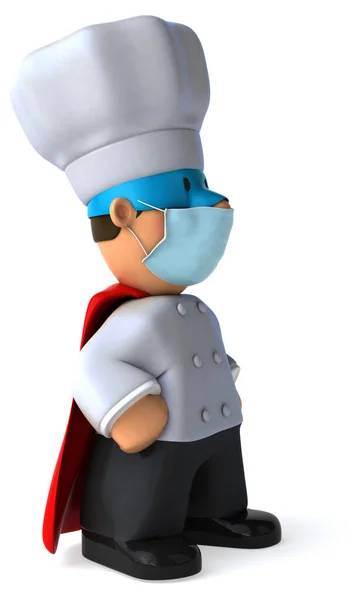 Illustratie Van Een Chef Met Een Masker — Stockfoto