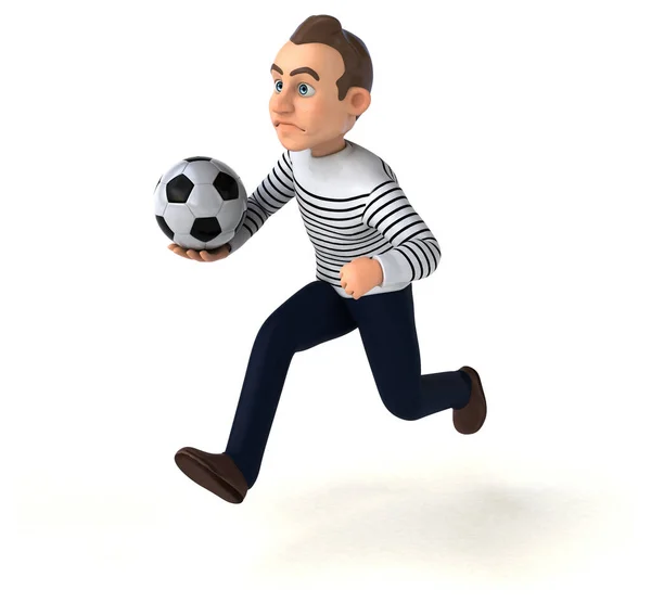 Personagem Casual Divertido Desenho Animado Com Bola — Fotografia de Stock