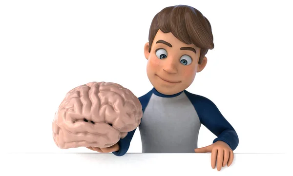 Cartoon Character Fun Teenager Brain — Stock Photo, Image