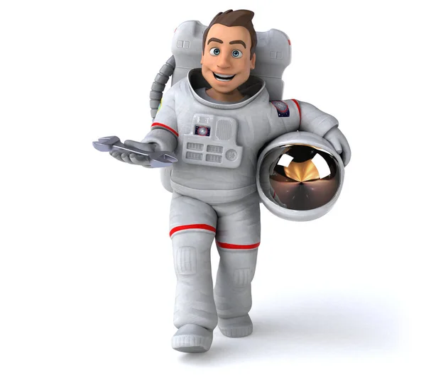 Spaß Astronaut Mit Werkzeug Illustration — Stockfoto