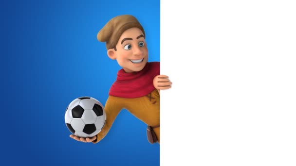 Animation Einer Mittelalterlichen Historischen Figur Mit Ball — Stockvideo