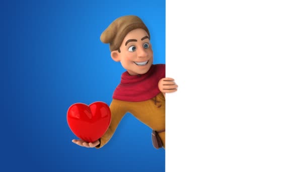 Animación Personaje Histórico Medieval Con Corazón — Vídeos de Stock