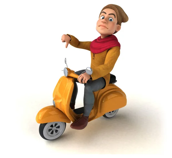 Illustration Medieval Historical Character Scooter — Stock Photo, Image