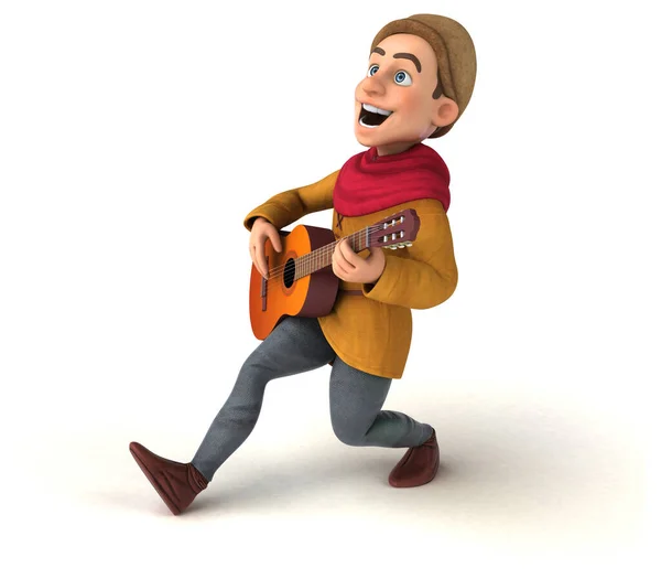 Illustration Medieval Historical Character Guitar — Stock Photo, Image