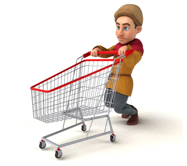 Illustration Medeltida Historisk Karaktär Shopping Illustration — Stockfoto