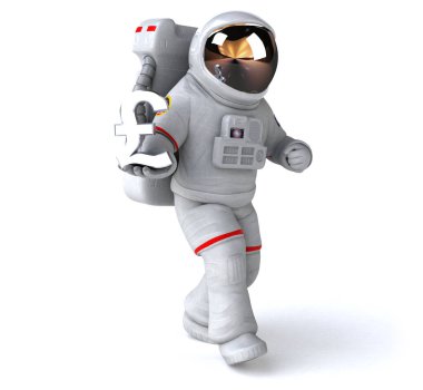 Pound- 3D Illustration ile eğlenceli astronot