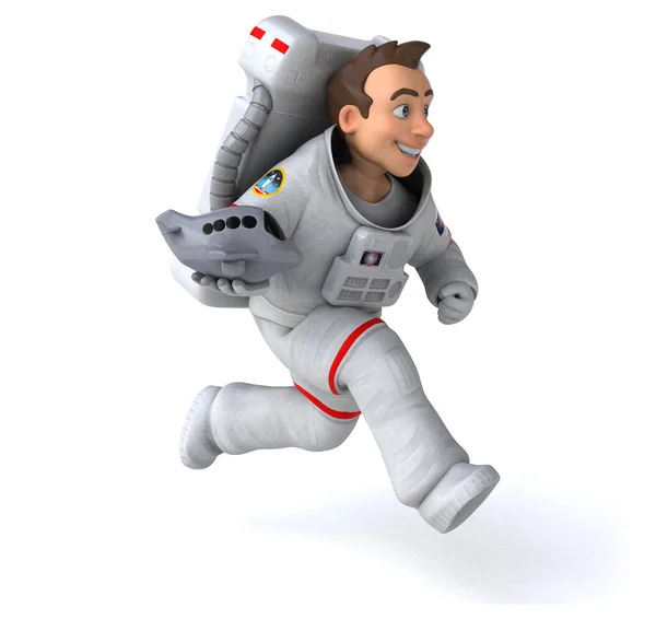 Astronauta Divertente Con Aereo — Foto Stock