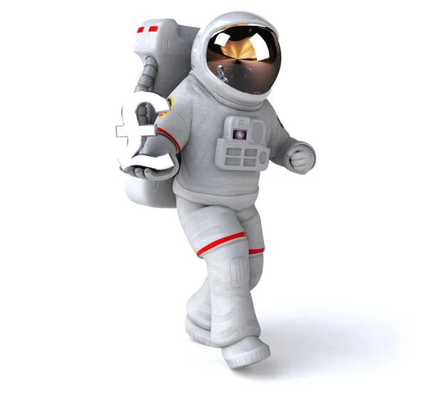 Spaß Astronaut Mit Pound Illustration — Stockfoto