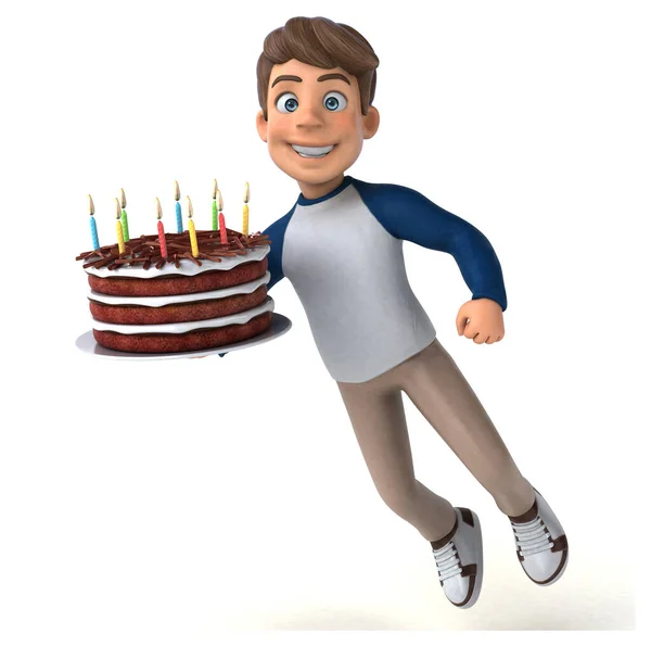 Cartoon Character Fun Teenager Cake — Stock Photo, Image