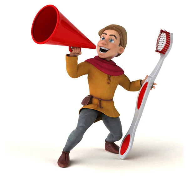 Illustration Medieval Historical Character Toothbrush Illustration — Stock Photo, Image