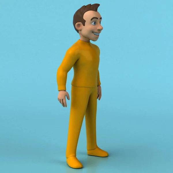 Personagem Amarelo Divertido Desenho Animado — Fotografia de Stock