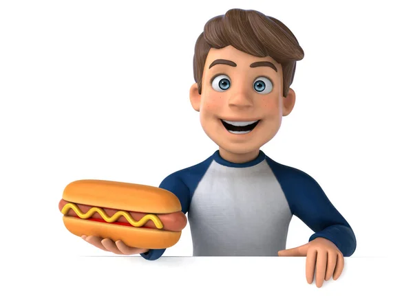 Cartoon Character Fun Teenager Hotdog — Stock Photo, Image