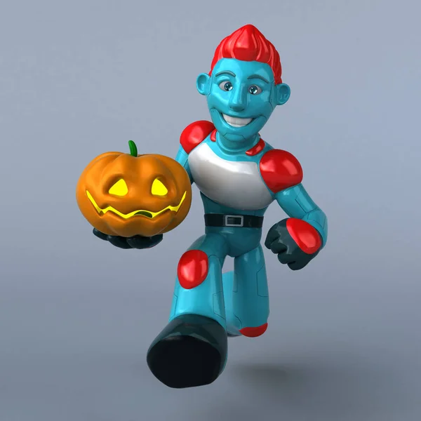 Red Robot Pumpkin Illustration — Stock Photo, Image