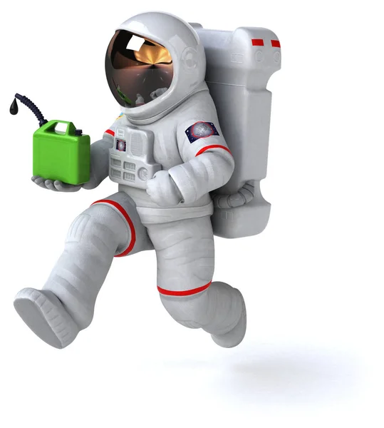 Divertente Astronauta Con Olio Illustrazione — Foto Stock